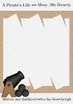 Children't Pirate Cannon A4 Stationery Downloadables