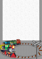 children's little toy train track a4 stationery paper downloadables