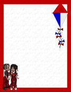 free children kite boy and girl stationery templates for digital letters or scrapbooks