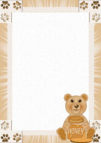 free A4 summer themed stationery honey bear camping printable stationary