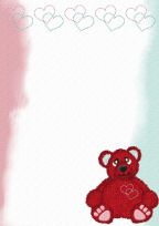 fuzzy critters valentine bear with tri colored backs