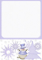 snowmen penguins purple snowman trees and flakes with blues 