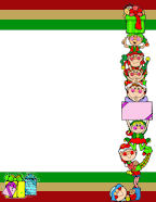 Christmas Holiday Elf with presents Free Stationery Downloadables