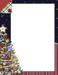 Holiday Christmas Tree Decoration Stationery downloadables