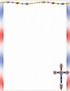 patriotic cross colored stationery for religion protestant catholic