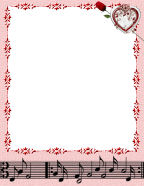 free music and hearts romantic digital stationery for love letters