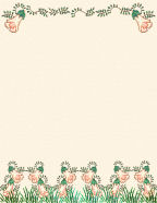 free digital orange floral stationery or scrapbook papers