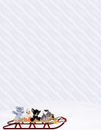 free winter sled stationery with animals for children letters or scrapbooks