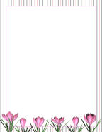 free summer flower bottom bordered stationery for letters or scrapbooks